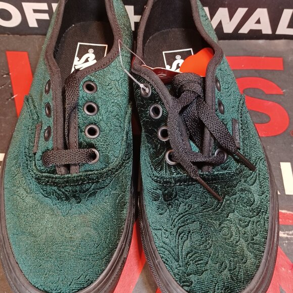 Vans Men's 4.5/Women's 6 Authentic Jungle Green Velvet Black VN0A5KRD8E8 - Picture 8 of 12